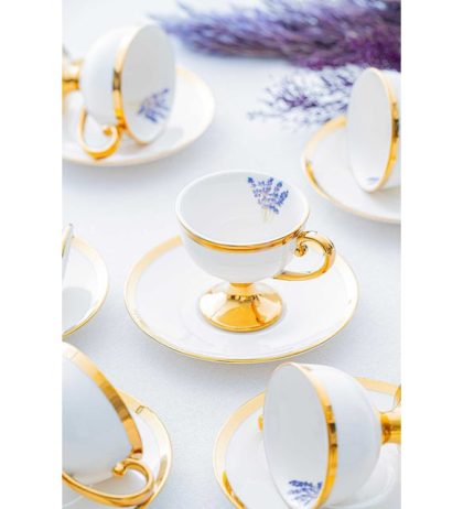 Miranda Beyaz 6 Kişilik Porselen Kahve Fincanı Takımı - 90 ml